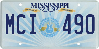 MS license plate MCI490