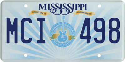 MS license plate MCI498