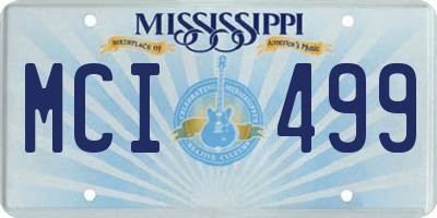 MS license plate MCI499