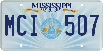 MS license plate MCI507