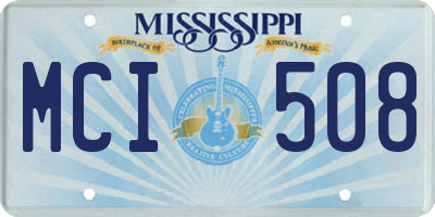 MS license plate MCI508