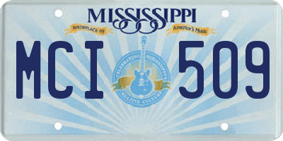 MS license plate MCI509