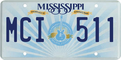 MS license plate MCI511