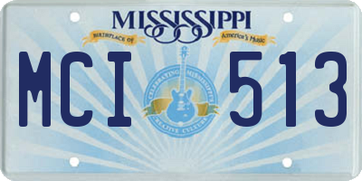 MS license plate MCI513