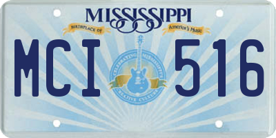MS license plate MCI516