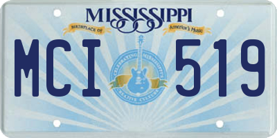MS license plate MCI519