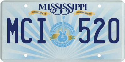 MS license plate MCI520