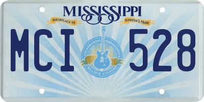 MS license plate MCI528