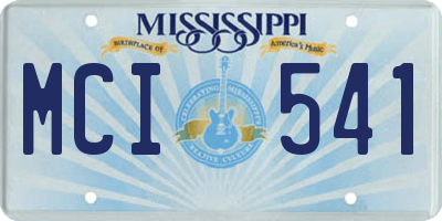 MS license plate MCI541