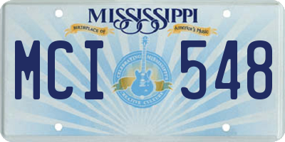 MS license plate MCI548