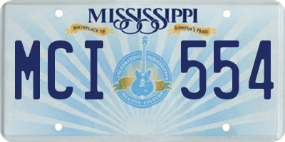 MS license plate MCI554
