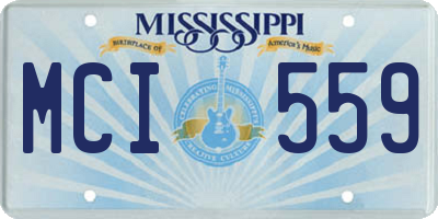 MS license plate MCI559