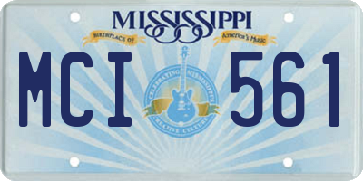 MS license plate MCI561