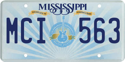 MS license plate MCI563