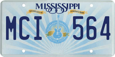 MS license plate MCI564
