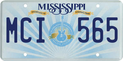 MS license plate MCI565