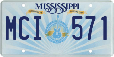 MS license plate MCI571
