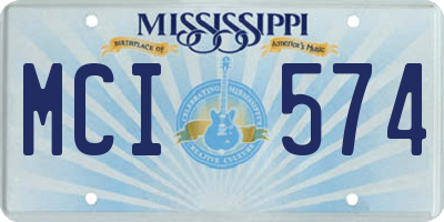MS license plate MCI574