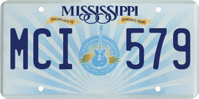 MS license plate MCI579