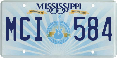 MS license plate MCI584