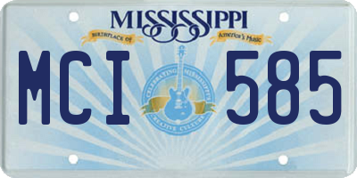 MS license plate MCI585