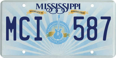 MS license plate MCI587