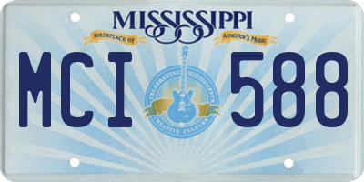 MS license plate MCI588