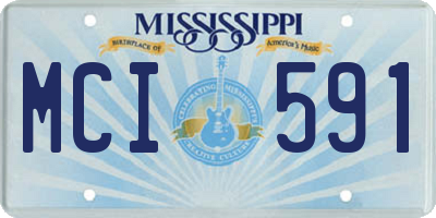 MS license plate MCI591