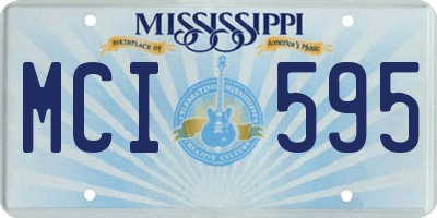 MS license plate MCI595