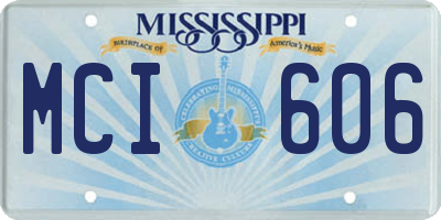 MS license plate MCI606