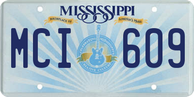 MS license plate MCI609