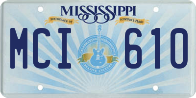 MS license plate MCI610