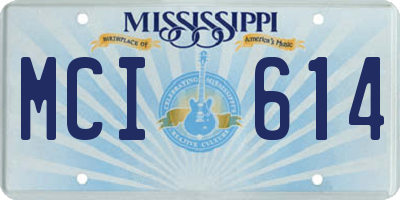 MS license plate MCI614