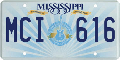 MS license plate MCI616