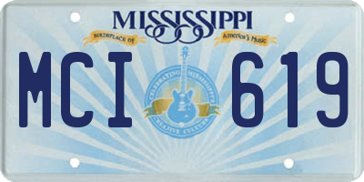 MS license plate MCI619