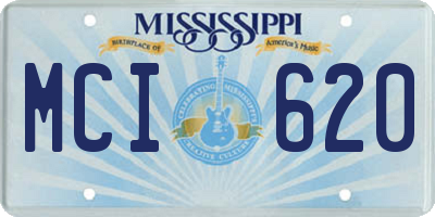 MS license plate MCI620