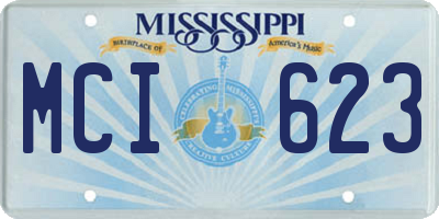MS license plate MCI623