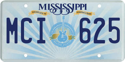 MS license plate MCI625