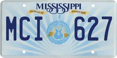 MS license plate MCI627