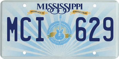 MS license plate MCI629