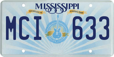 MS license plate MCI633