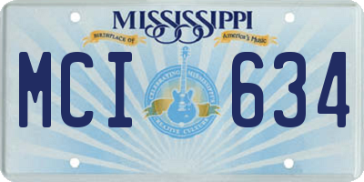 MS license plate MCI634