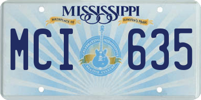 MS license plate MCI635
