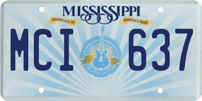 MS license plate MCI637