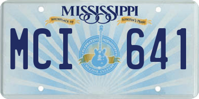 MS license plate MCI641