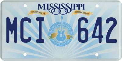 MS license plate MCI642