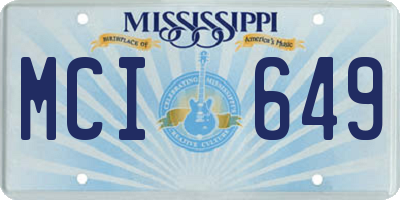 MS license plate MCI649