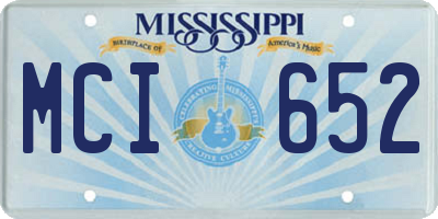 MS license plate MCI652