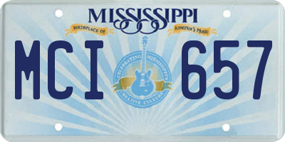 MS license plate MCI657