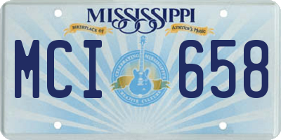 MS license plate MCI658